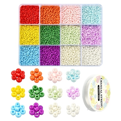 DIY Candy Color Seed Beads Bracelet Making Kit SEED-YW0001-79-1