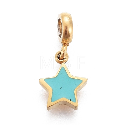 Ion Plating(IP) 304 Stainless Steel Enamel Charms STAS-F259-059G-1