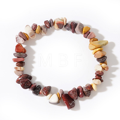 Natural Mookaite Chips Bead Stretch Bracelets for Women Men CI5318-26-1