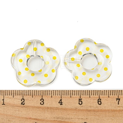 Transparent Printed Acrylic Beads OACR-H124-05B-01-1