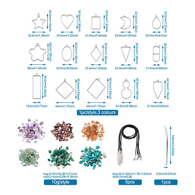 DIY UV/Epoxy Resin Pendant Necklace Making Kits DIY-TA0008-72-1