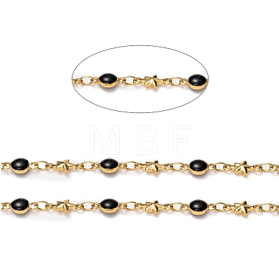 Handmade Brass Enamel Link Chains CHC-I036-58B-1