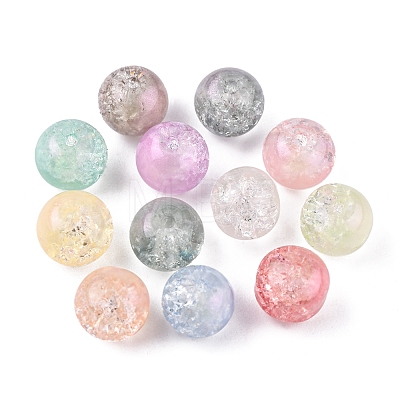 300Pcs 12 Colors Translucent Crackle Glass Beads Strands CCG-YW0001-14-1