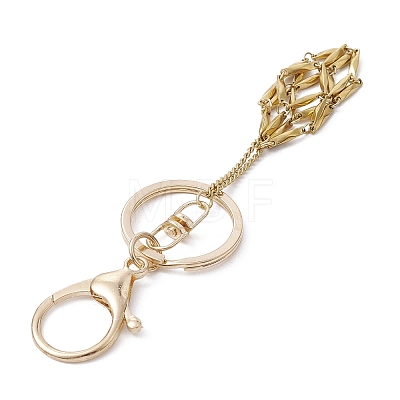04 Stainless Steel Braided Macrame Pouch Empty Stone Holder for Keychain KEYC-JKC00530-01-1