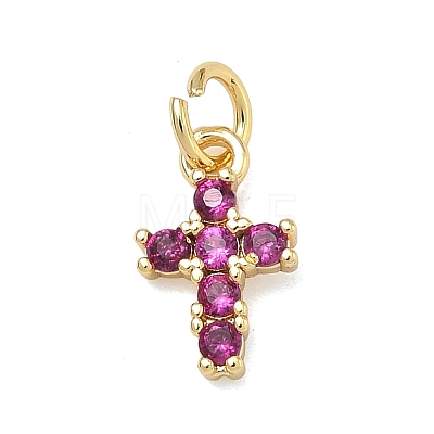 Brass Micro Pave Cubic Zirconia Pendants KK-A293-20G-1