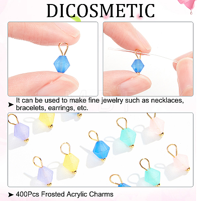 400Pcs Frosted Acrylic Charms FIND-DC0001-49-1