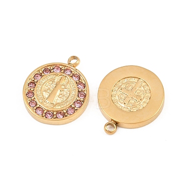 304 Stainless Steel Rhinestone Pendants STAS-Z202-05G-01-1