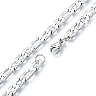 Men's 201 Stainless Steel Figaro Chains Necklace NJEW-N050-A08-7-45P-1