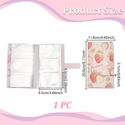3 Inch 240-Pocket Strawberry Plastic Photocard Storage Albums with Press Stud AJEW-WH0752-817B-1