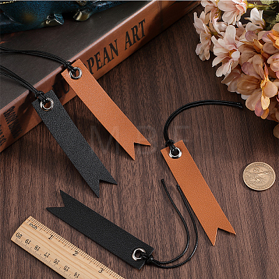 CRASPIRE 8Pcs 2 Colors Leather Bookmarks AJEW-CP0007-57-1