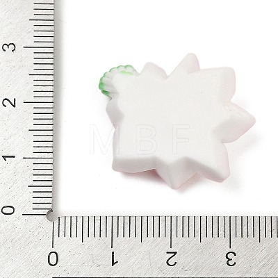 Opaque Resin Flowers Cabochons RESI-R463-02B-1