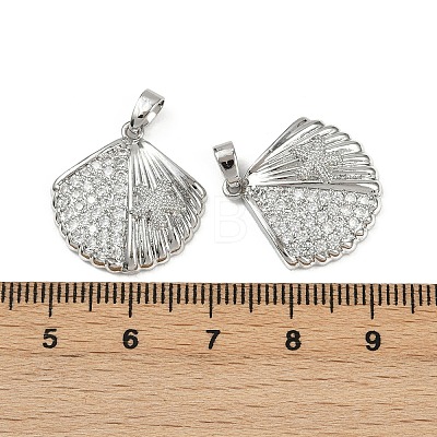 Brass Micro Pave Cubic Zirconia Pendants KK-C093-07P-1