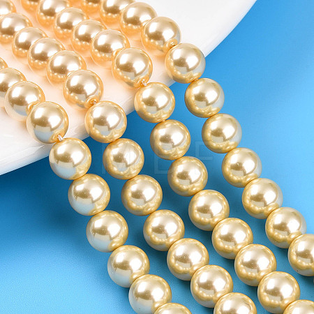 Baking Paint Pearlized Glass Pearl Bead Strands HY-N002-8mm-A09-1