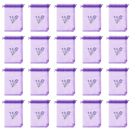 20Pcs Polyester Mesh Sachet Packing Drawstring Bgas ABAG-TA0002-20C-1