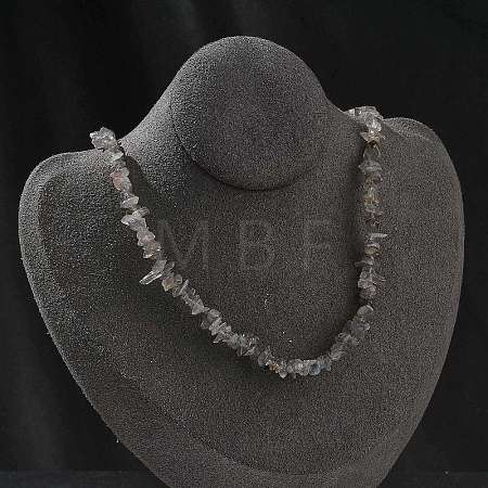 Natural Supper 7 Rutilated Quartz Chip Beaded Necklaces for Men Women NJEW-G159-01W-1