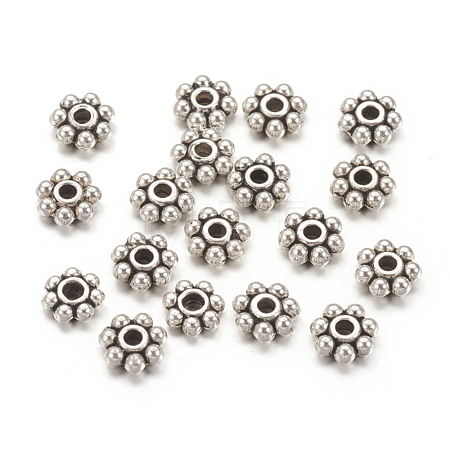 Tibetan Style Alloy Beads Daisy Spacer Beads LF1249Y-01AS-NR-1