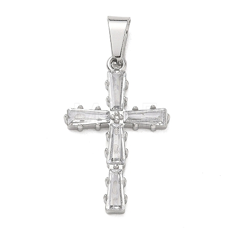 304 Stainless Steel & Glass Pendants STAS-H264-12P-1