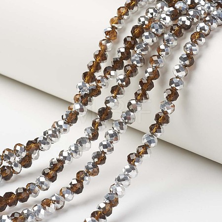 Electroplate Transparent Glass Beads Strands EGLA-A034-T6mm-M20-1