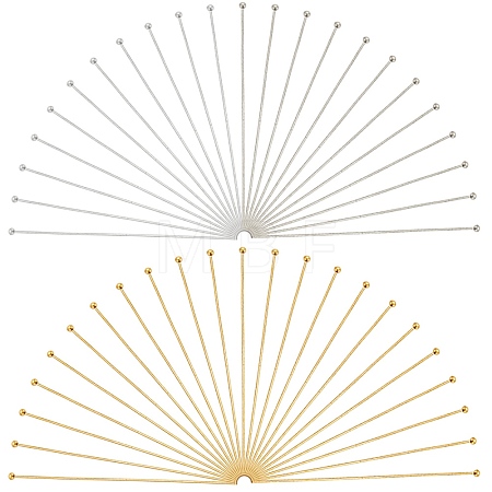 500Pcs 2 Colors Brass Ball Head Pins KK-SC0005-34-1