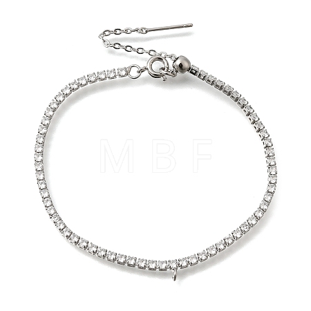 2.5MM Brass Pave Clear Cubic Zirconia Tennis Bracelet Making KK-D238-02P-1