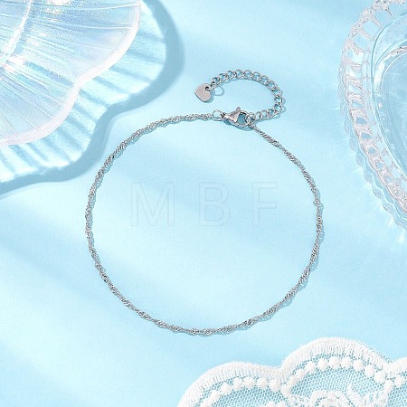 304 Stainless Steel Singapore Chain Anklets AJEW-AN00644-02-1