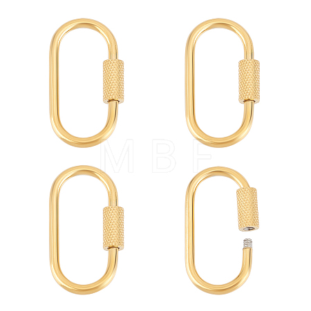 Ion Plating(IP) 304 Stainless Steel Screw Carabiner Lock Charms STAS-UN0047-24G-1