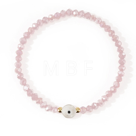 Glass & Brass Beads Stretch Bracelets IC9410-4-1