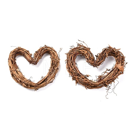 Heart Shape Rattan Vine Branch Wreath Hoop DIY-B022-02A-1