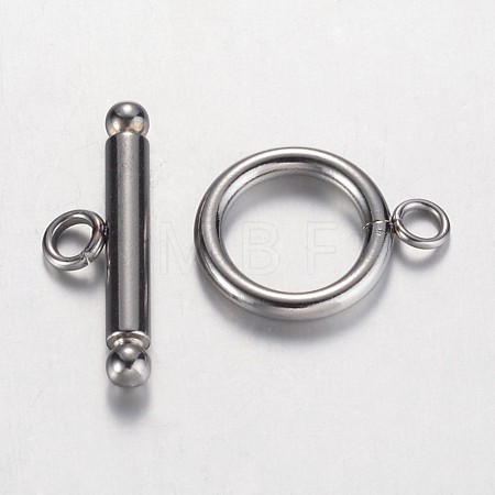 Tarnish Resistant 304 Stainless Steel Toggle Clasps STAS-D438-32-1