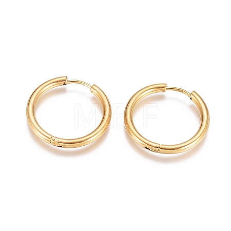 Ion Plating(IP) 304 Stainless Steel Huggie Hoop Earrings EJEW-G272-01-18mm-G-1