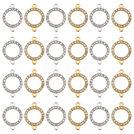 60Pcs 2 Colors Alloy Crystal Rhinestone Connector Charms FIND-PH0038-11A-1