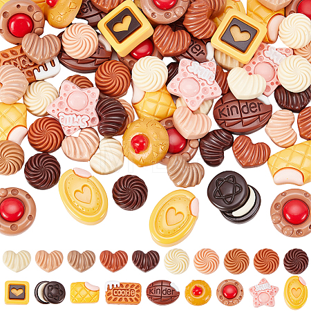 90Pcs Resin Decoden Decoden Cabochons CRES-SP0001-27-1