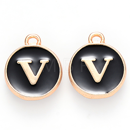 Golden Plated Alloy Charms LS-ENAM-S118-02V-1