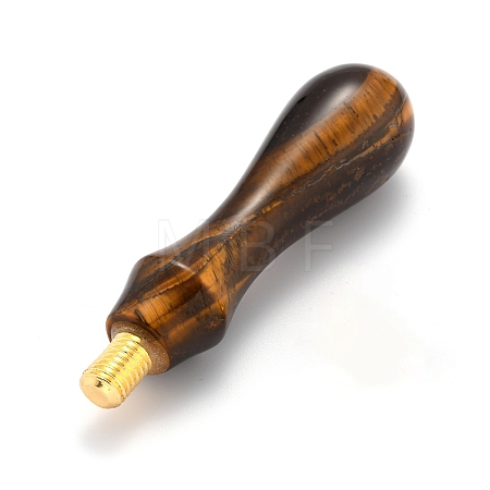 Natural Tiger Eye Sealing Wax Seal Stamp Handle AJEW-WH0114-74C-04-1