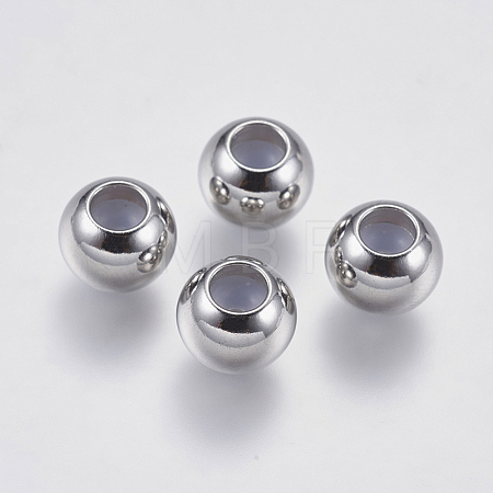 304 Stainless Steel Beads X-STAS-F139-062P-8mm-1