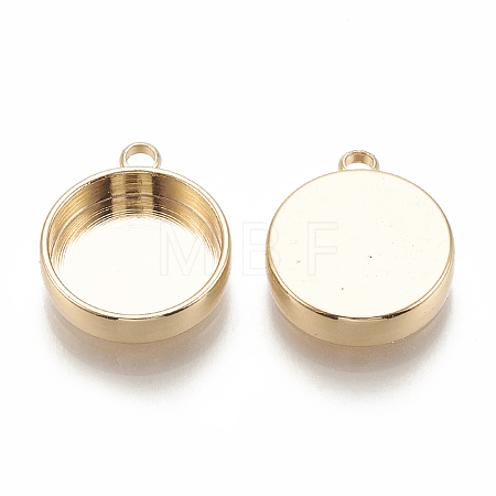 Brass Pendant Cabochon Settings X-KK-S345-220C-G-1