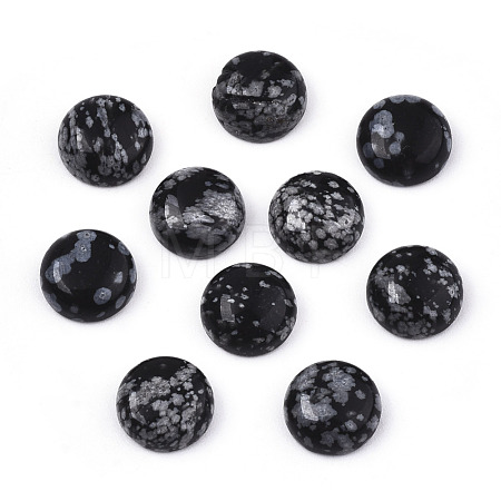 Natural Snowflake Obsidian Cabochons G-N326-59B-1