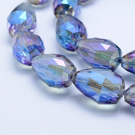 Electroplate Glass Beads Strands EGLA-E049-FR04-1