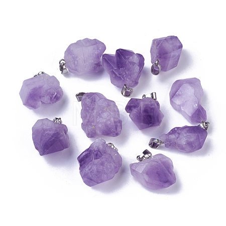 Natural Amethyst Pendants X-G-G779-01P-1