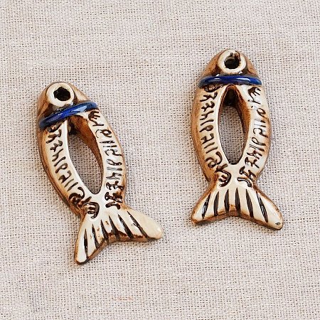 Handmade Porcelain Big Pendants PORC-Z003-01D-1