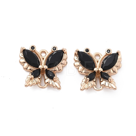 Brass Glass Connector Charms KK-B125-08G-01-1