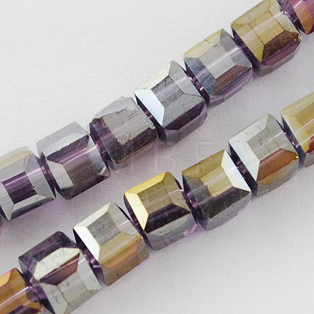 Electroplate Glass Beads Strands X-EGLA-R030-4x4mm-22-1