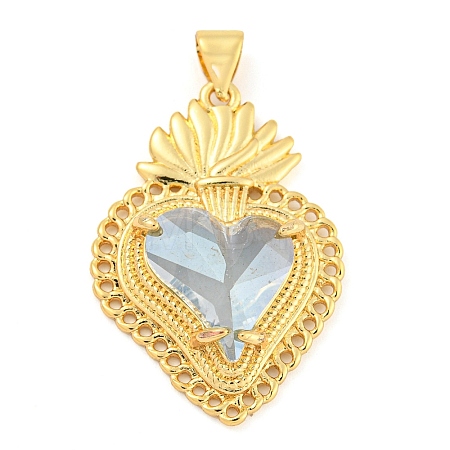Rack Plating Brass Pendants ZIRC-L100-163G-03-1