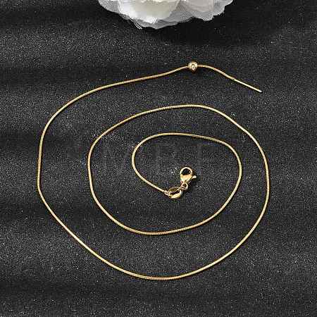 0.9MM Unisex 304 Stainless Steel Round Snake Chain Necklaces NJEW-P356-04G-1