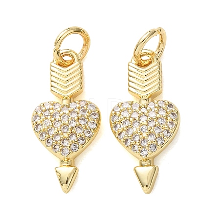 Valentine's Day Brass Micro Pave Clear Cubic Zirconia Pendants CU-E003-17G-E-1