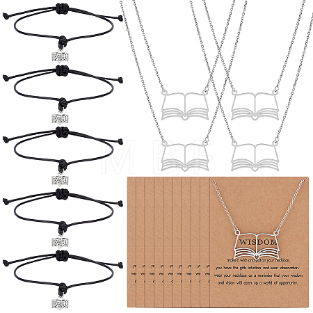 5Pcs Brass & Iron Necklaces & Bracelets Sets SJEW-PH00009-1