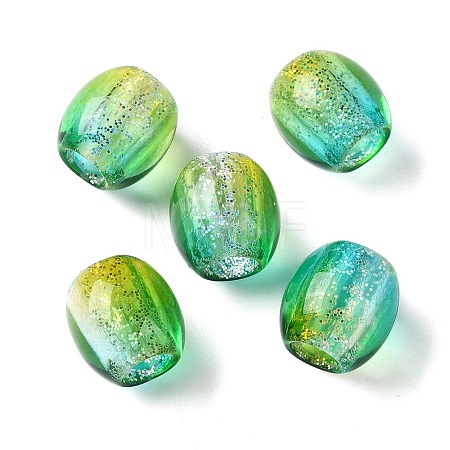 Painted Acrylic Beads OACR-Z010-03B-1