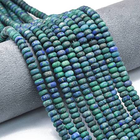 Dyed Natural Chrysocolla and Lapis Lazuli Beads Strands G-P575-A35-6x4mm-1