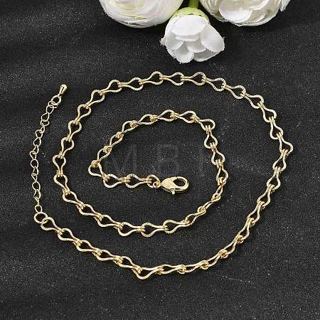 5MM Brass Teardrop Link Chain Necklaces for Women NJEW-F366-04A-1