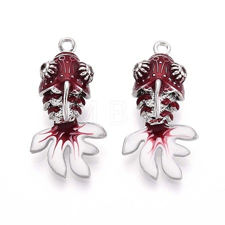 Brass Enamel Pendants KK-T071-27P-02-1
